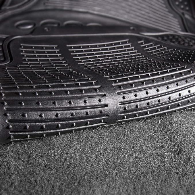 FH Group Car Floor Mats - Heavy-Duty Rubber Floor Mats for Cars, Universal Fit Rear Set, Trimmable Automotive Floor Mats, ClimaProof Floor Mats For Most Sedan, SUV, Truck Floor Mats Gray