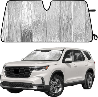 EcoNour Accordion Foldable Windshield Sun Shade Fit for Honda Pilot 2016-2024 2025 2026 Sunshade, Front Car Window Shades Sun Visor, Blocks UV Rays & Heat, Car Accessories