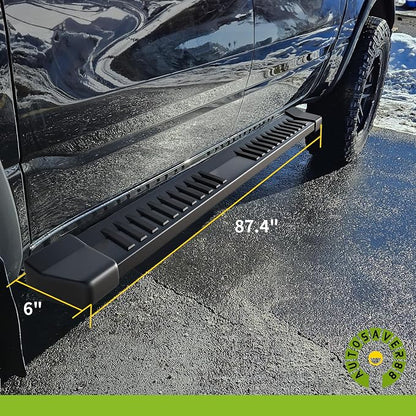 AUTOSAVER88 6 Inches Running Boards Crew Cab Compatible with 2019-2026 Chevy Silverado/GMC Sierra 1500 & 2020-2026 Silverado/Sierra 2500HD 3500HD, Step Pad Design, Stainless Steel Side Steps Nerf Bar