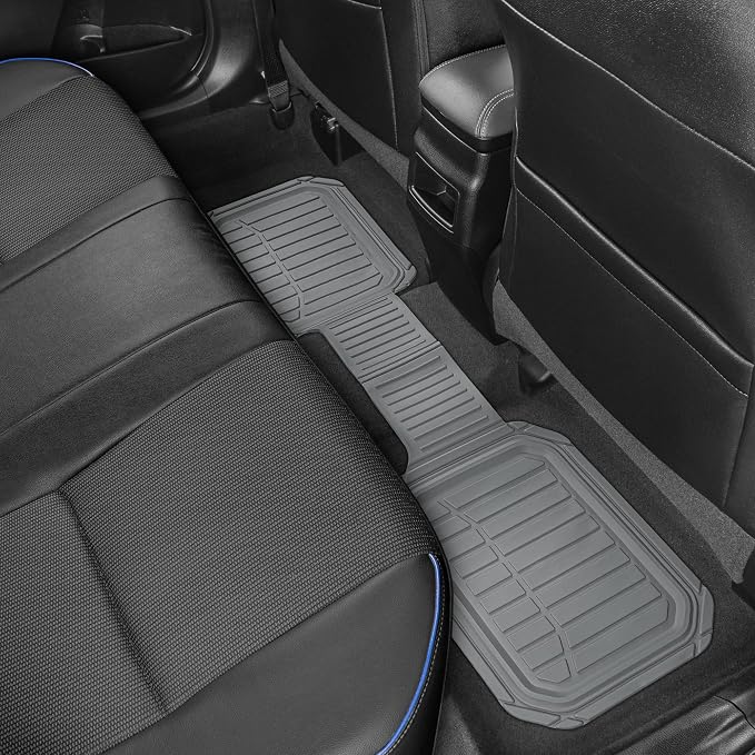 Motor Trend 943-GR FlexTough Defender Car Floor Mats -Next Generation Deep Dish Heavy Duty Contour Liners for Car SUV Truck & Van-All Weather Protection, Trim to Fit Most Vehicles Gray