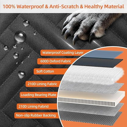 Back Seat Extender for Dogs,Hard Bottom Car Seat Cover for Dogs with Mesh Window,Waterproof Backseat Pet Cover Hard Bottom-Dog Car Seat Cover for Back Seat Dog Hammock for Car/SUV