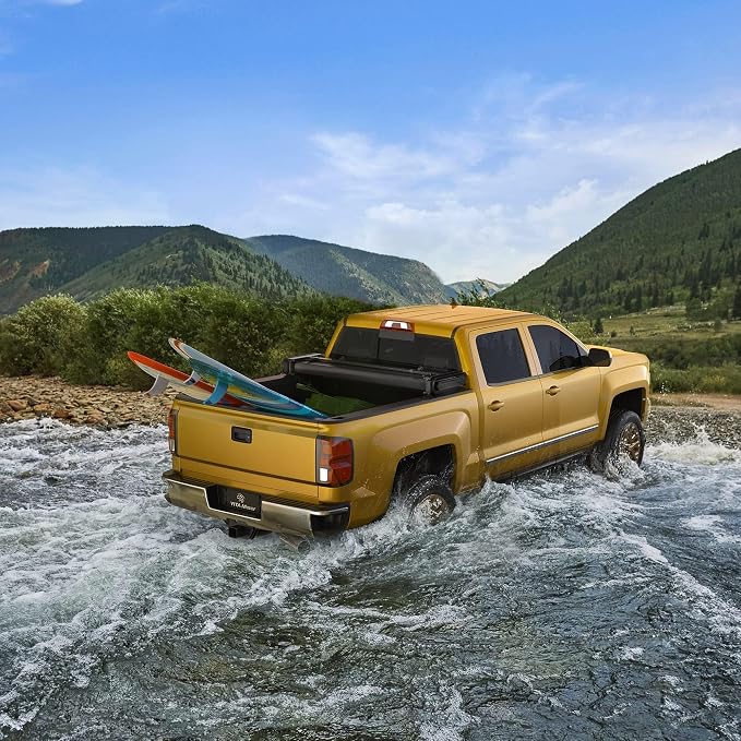 YITAMOTOR Soft Quad Fold Truck Bed Tonneau Cover Fits for Dodge Ram 1500 New Body Style 2019 2020 2021 2022 2023 2024 2025 2026, Fleetside 6.4 ft Bed Without Rambox