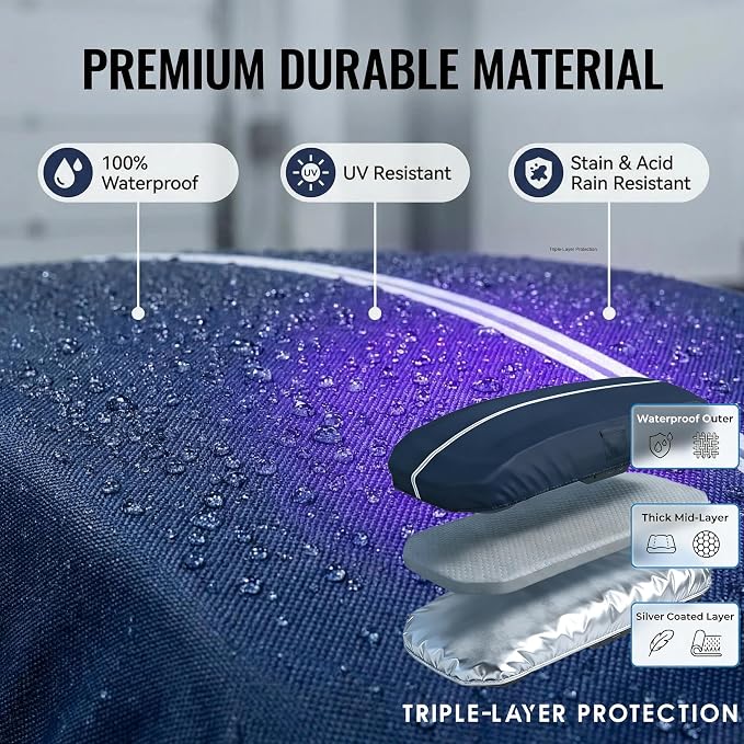 Roof Box Cover, Heavy-Duty 600D Oxford Fabric that is Waterproof, dustproof, UV-Resistant, and Scratch-Resistant, Roof Box Covers Universal Fit for Thule, Perflex, Yakima Brands. (69x35x17 inches)
