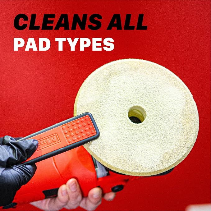 Maxshine 2-in-1 Foam Pad Cleaning Brush & Pad Removal Tool Set | Dual-Function Stiff Bristle Brush with Easy-Grip Handle | Car Polishing Pad Cleaner & Detailing Accessory for Buffing Pads