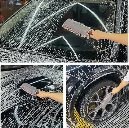Amiss Mini Car Duster for Dashboard, Microfiber Car Detail Dash Duster for Car and Home Cleaning, Interior Exterior Car Detailing Brush Accessories, Truck, SUV, RV and Motorcycle - Grey