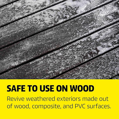 Kärcher Wood Fence & Deck Cleaner, Removes Dirt and Grime from Wood, Composite, and PVC, Highly Concentrated, Makes up to 40 gal of Cleaner, Residue Free