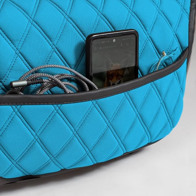 FH Group Car Seat Cushion – Neosupreme Single Front Seat Cover with Front Pockets, Airbag Compatible, Universal Fit Car Seat Cushion for Driver or Passenger Seat, SUV, Truck, Sedan & Van – Aqua