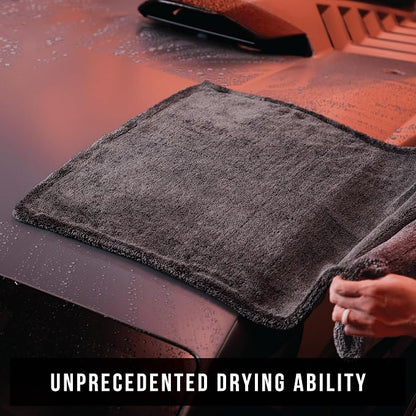 VIKING V+ Premium Microfiber Towel for Car Drying, Twisted Loop, Soft and Super Absorbent, Thick 1200gsm Towel for Car Detailing Kit, Grey, 24 Inch x 36 Inch, 1 Pack