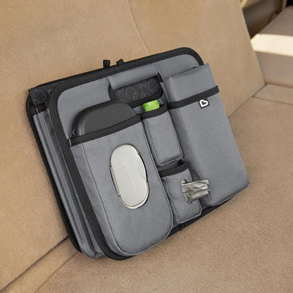 Brica Munchkin Out-n-About Trunk Organizer for SUVs and Cars with Portable Changing Pad and Wet Baby Wipes for Diaper Changes On-the-Go, Collapsible, Grey (Pack of 6)