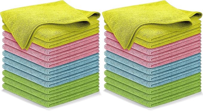 USANOOKS Premium 300GSM Microfiber Cleaning Cloth - 12.5"x12.5" High Performance - 1200 Washes, Ultra Absorbent Microfiber Towels for Cars Undercarriage, Rims & Engine Bay Cleaning - Microfiber Cloth