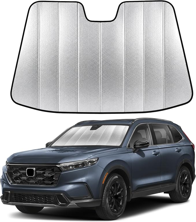 EcoNour Accordion Foldable Windshield Sun Shade Fit for Honda CR-V 2023-2024 2025 2026 Sunshade, Front Car Window Shades Sun Visor, Blocks UV Rays & Heat, Car Accessories