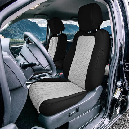 FH Group Custom Fit Car Seat Covers Specifically Made for 2022-2026 Nissan Frontier, Full Set Gray Ultraflex Neoprene Waterproof Automotive Seat Covers for Pickup Truck, Nissan Accessories