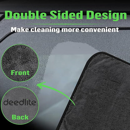 Deedlite Bath Wipes Shower Cleaning Cloths, Premium Car Drying Towel | Ultra Absorbent Twisted-Loop Design| Microfiber Towel for Car, Shower Cabin, Household