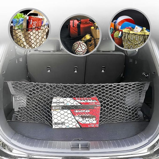Envelope Style Trunk Mesh Cargo Net for Hyundai Santa FE SE SEL 2021-2026 - Car Accessories - Premium Trunk Organizers and Storage - Cargo Net for SUV - Vehicle Carrier Organizer for Hyundai Santa Fe