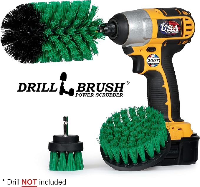 Drill Brush Power Scrubber by Useful Products - Drillbrush Oven Cleaner Brush Set - Kitchen Cleaning Brush Drill Brush Set - Kitchen Accessories - Drill Brush Attachment Countertop Scrubber Brush Set