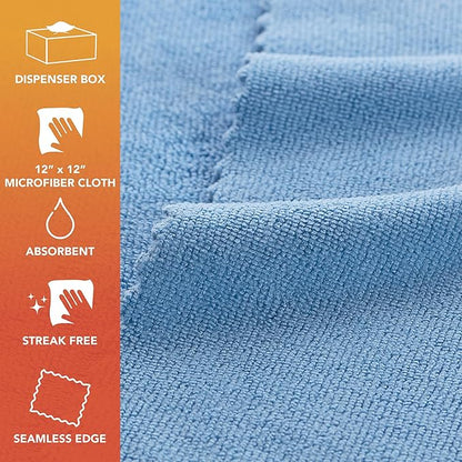 Arkwright Smart Rags Microfiber Cleaning Cloths Bulk, Case of 400, Lint Free 180 GSM Reusable Towels for Auto, Office and Household Cleaning, 12 x 12 in, Blue