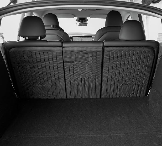 SUPER LINER Tesla Model Y Floor Mats 2021-2024 | Custom Fit All-Weather 9-Piece Set TPE Material |Full Coverage Floor Mats Back Seat Protector, Cargo Liner, Trunk & Interior Accessories