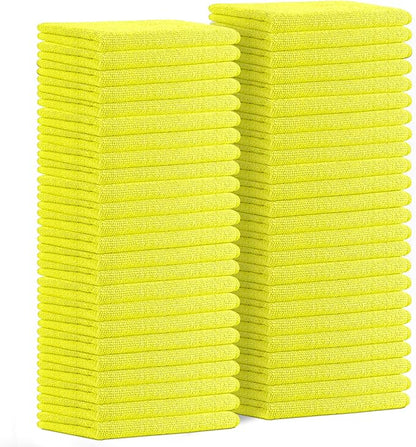 Avalon Towels Microfiber Cleaning Cloths (Value Pack of 48) - Size 16 x 16 Inches, Highly Absorbent Cleaning Rags, Lint Free, Reusable and Washable, Microfiber Towels for Cars