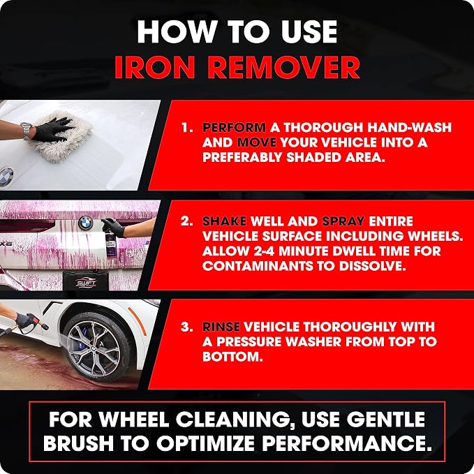 Swift Iron Remover & Wheel Cleaner (16 Oz) – Remove Brake Dust, Iron Oxide & Stuck-On Dirt & Debris from Paint & Wheels | Effective Formula for Decon Car Wash | Preps Paint for Wax Coatings