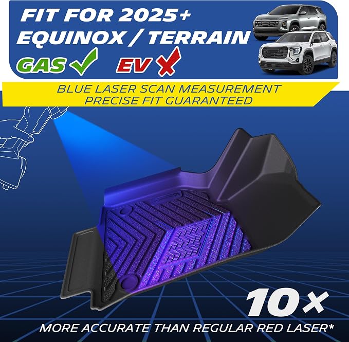 Michelin Vehicle Mats, All-Weather TPE Custom Fit Liner for 2025-2026 Chevrolet Equinox/GMC Terrain Gas, Premier