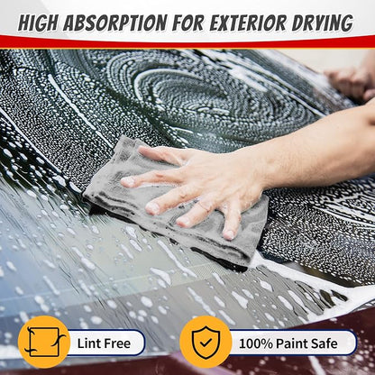 FIXSMITH Shop Towels, Pack of 50, Grey Microfiber Cleaning Cloth Bulk, Microfiber Towels for Cars, All-Purpose Absorbent Cleaning Rags, Dust Cloth for Automotive, Mechanic, Garage, 11.5 x 11.5 inch