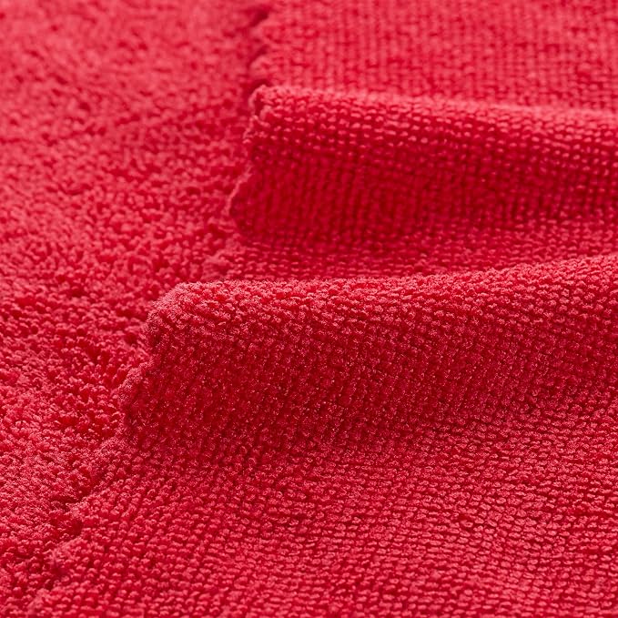 Arkwright Smart Rags Microfiber Cleaning Cloths, Pack of 50 in a Box, Lint Free 180 GSM Reusable Towels for Auto, Office and Household Cleaning, 12 x 12 in, Red