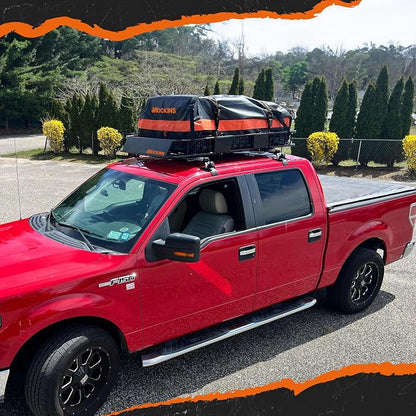 Mockins 64"x39"x6" Extendable Cargo Roof Rack Basket with 250 Lbs Capacity | Heavy-Duty Car Roof Cargo Carrier Rack Bundle with Straps & Net | All-Weather Steel Luggage Carrier for Car Rooftop Storage
