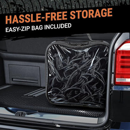 Truck Bed Cargo Net – 4 x 6 Foot, Heavy-Duty Elastic Mesh with 12 Black Clips and Storage Bag for Pickup for Cargo Netting, Securing Loads in Trailers, SUVs & Roof Racks