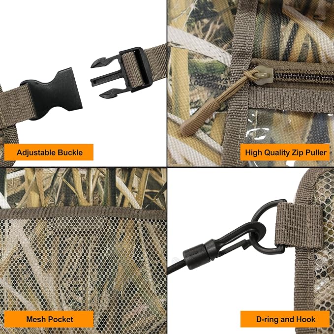 MYDAYS 2 Pack Tactical Seat Back Gun Rack, Camo Front Seat Organizer With Molle Panel Vehicle Holder for Hunting Rifles/Shotguns (Camo2)