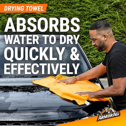 Armor All Car Wash Kit - Complete 3-Piece Car Cleaning Set with Car Wash Soap, Wax, Microfiber Mitt & Drying Towel, Gift for Dad