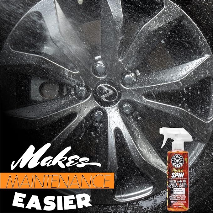 Chemical Guys HydroSpin Wheel & Rim Ceramic Coating and Quick Detailer Spray - 16 oz Spray Protects Wheels, Rims & Brake Parts with Hydrophobic Ceramic Shine - Safe for Cars, Trucks, SUVs, Motorcycles