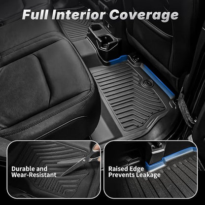 OEDRO Floor Mats Fit for 2018-2025 2026 Jeep Wrangler JL Unlimited 4-Door W/O Subwoofer (Not Fit for JK & 4XE), Custom Fit TPE All Weather Car Mats Full Set, 1st and 2nd Row & Cargo Liner, Black