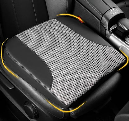 Lofty Aim Car Seat Cushion, Comfortable Memory Foam Seat Pillow for Driving, Sciatica-Back Pain Relief, Cushion for Car-Truck, Office, Wheelchair - Black&Gray