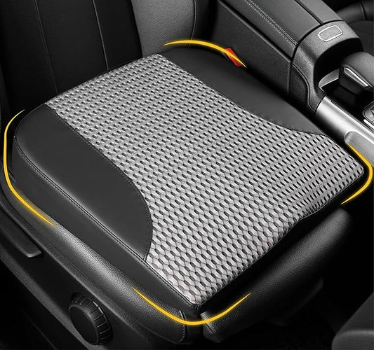 Lofty Aim Car Seat Cushion, Comfortable Memory Foam Seat Pillow for Driving, Sciatica-Back Pain Relief, Cushion for Car-Truck, Office, Wheelchair - Black&Gray