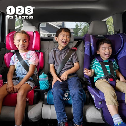 Diono Connect3 RXT Backless Booster, Pack of 2, Slim Fit 3-Across in Many Mid-Sized Sedans and SUVs, for Children from 40-120 lbs., Lightweight with Latch connectors, Black Storm