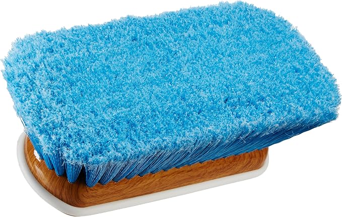 STAR BRITE 8" Premium Cleaning Brush - Synthetic Wood Block with Durable, High-Density Star Prene Fibers for Boat, RV & Auto Surfaces - Extend-A-Brush Handles - Medium Bristle, Blue (040171)