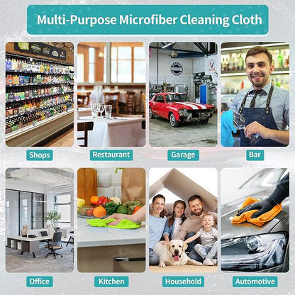 Microfiber Cleaning Cloth, 12 Pack Cleaning Rags, 12" x 12" Microfiber Towel, Lint Free Non-Abrasive Dusting Cloth, Microfiber Towels for Cars Kitchen Garage House Office