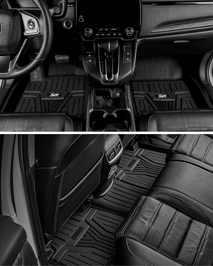 3W Floor Mats Fit for Honda HR-V 2023-2025 2026 & Acura ADX 2025 2026 TPE All Weather Custom Fit Floor Liner for Honda HRV 1st and 2nd Row Car Mats Black(Include Hybrid) (Not fit Premium Audio System)