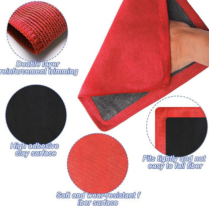 Clay Towel 2 Pack 12 x 12 Inch, Clay Bar Towel for Auto Detailing Microfiber Car Cloth Cleaner Automotive for Car Detailing (2, Red, 12 x 12 Inch)