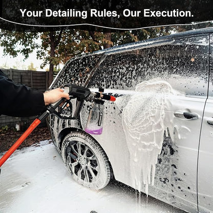 Raincovo Foam Cannon Wide Mouth for Pressure Washer, Thick Snow Foam Lance for Car Wash, Adjustable Soap Cannon with 1/4 Inch Quick Connector, Additional 1.1mm Orifice Nozzle