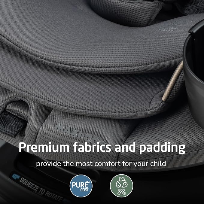 Maxi-Cosi Andi 360 Rotating All-in-One Baby Convertible Car Seat, Rear-Facing, Forward Facing Car Seat, Infant Toddler Booster, Easy Rotation, Tension System, Harness Adjust, Escargot