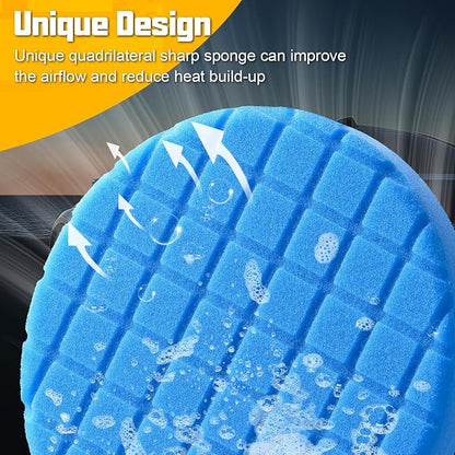 6 Inch Buffing Polishing Pads, 3Pcs Blue Polishing Pad High-Density Buffing Sponge Pads 6.5 Inch Face for 6 Inch 150mm Backing Plate for Car Buffer Polisher Compounding, Polishing & Waxing