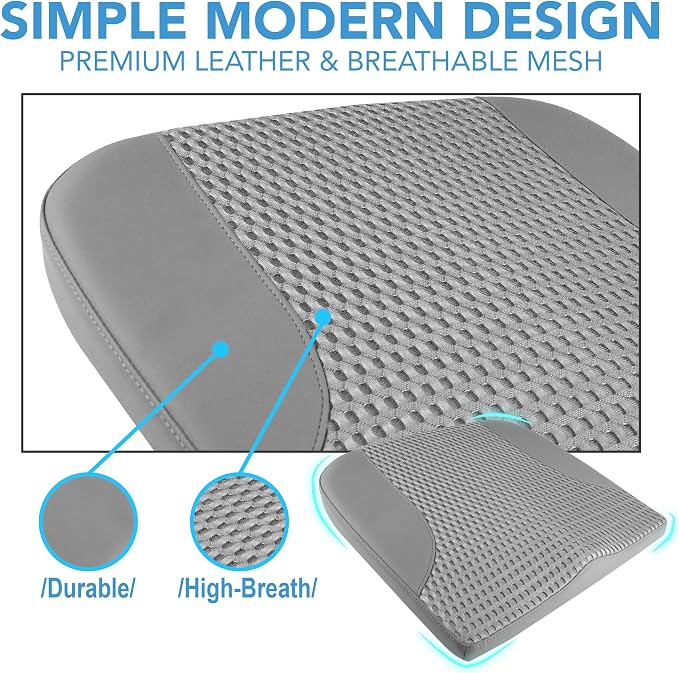 Lofty Aim Car Seat Cushion, Comfortable Memory Foam Seat Pillow for Driving, Sciatica-Back Pain Relief, Cushion for Car-Truck, Office, Wheelchair - Dark Grey
