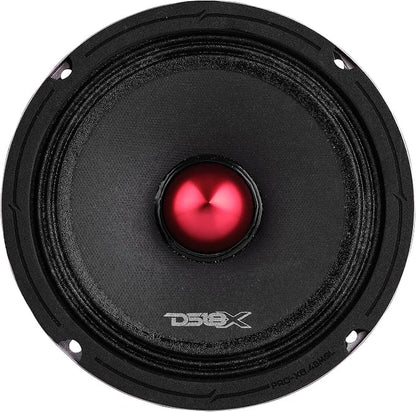 DS18 PRO-X6.4BMSL Slim Loudspeaker - 6.5", Midrange, Red Aluminum Bullet, 400W Max, 200W RMS, 4 Ohms - Premium Quality Audio Door Speakers for Car or Truck Stereo Sound System (1 Speaker)