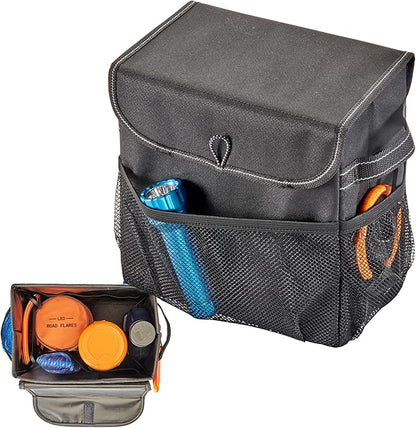 High Road Carganizer Car Storage Organizer with Lid - Multipurpose Small Car Storage Box, Back or Front Seat Organizer, Auto Console or Trunk Organizer - Univeral Fit in All Vehicles