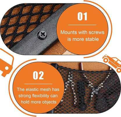 Frienda 1 Pc Boat Storage Net Bag, ABS Plastic Car Framed Mesh Net Holder, Phone & Cargo Organizer with Screws for Auto, Rv, Boat, Pontoon, Truck Pocket Storage (12 x 8 Inch)
