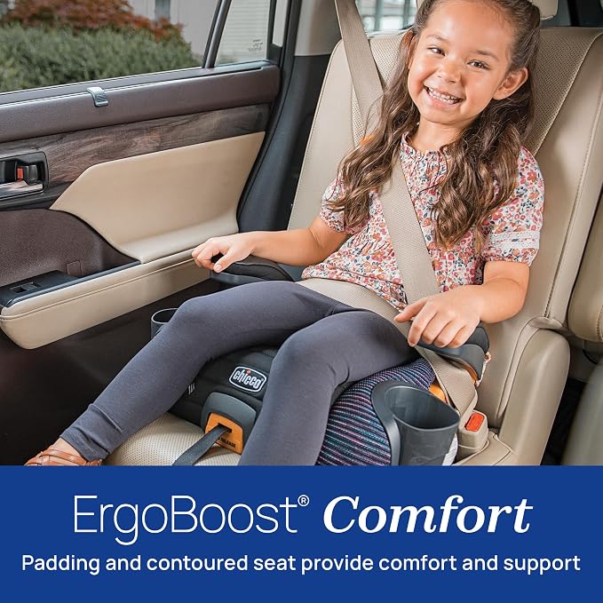 Chicco GoFit ClearTex Plus Backless Booster Car Seat, Latch Attachment, Quick-Release Latch Removal, Portable Car Booster Seat for Children at Least 4 Years Old and 40-110 lbs, Obsidian/Black