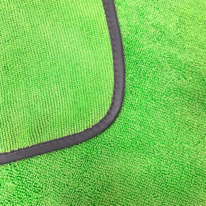 Detailer's Preference Large 320 GSM Microfiber Towels for Car Detailing, Washing, Drying, Ultra Soft Terry Weave, Scratch-Free, Lint-Free, Multi-Surface, Reusable, 16x24 Inch, 12-Pack, Green