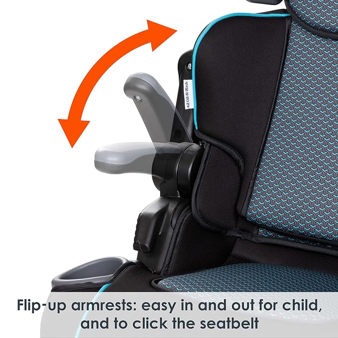 Baby Trend Protect 2-in-1 Folding Booster Car Seat, Aqua Tech – Fold-Flat Travel-Ready Design, Lightweight Build, Belt-Positioning Comfort
