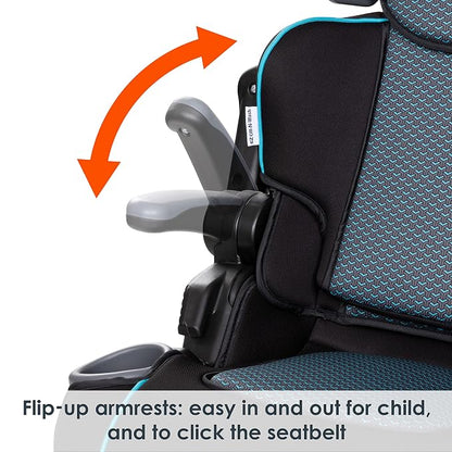 Baby Trend Protect 2-in-1 Folding Booster Car Seat, Aqua Tech – Fold-Flat Travel-Ready Design, Lightweight Build, Belt-Positioning Comfort